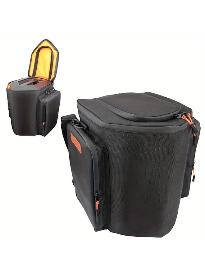 Durable Black Speaker Case With Metal Hook Zipper Multiple Compartments Travel Bag - Image 3